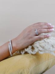 Designer Statement Bangle for Women 925 Silver Bracelet