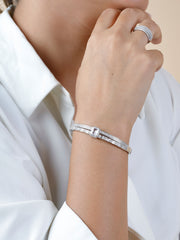 925 Silver Designer Bangle with Gemstones – Rajasi Silver | Crystal, Emerald & Sapphire