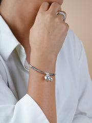 Rajasi Silver Oxidised 925 Silver Heart Charm Bangle Bracelet – Adjustable Minimalist Jewelry for Women