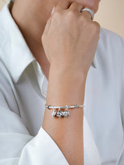 Rajasi Silver Oxidised 925 Silver Elephant Charm Bangle Bracelet – Adjustable Sterling Silver Jewelry