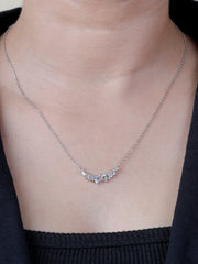 925 silver frenzy diamond bar necklace