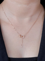 925 silver rings hooked necklace in rose gold finish