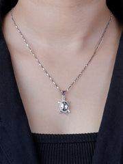 925 Sterling Silver Turtle Pendant Necklace – Lucky Tortoise Silver Jewelry for Women & Men