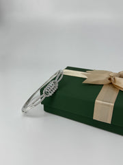 925 Silver CZ Crown Bangle Bracelet – Royal Grace by Rajasi