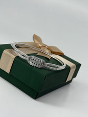 925 Silver CZ Crown Bangle Bracelet – Royal Grace by Rajasi