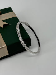 925 Silver CZ Round Cluster Bangle Bracelet – Luxury Sparkle by Rajasi