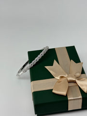 925 Silver CZ Round Cluster Bangle Bracelet – Luxury Sparkle by Rajasi