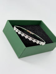 925 Silver Sparkle CZ Stone Bangle Bracelet – Elegant Modern Style by Rajasi