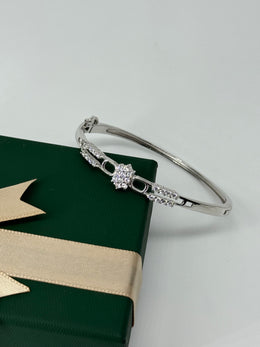 925 Sterling Silver Bracelet with CZ Diamonds – Elegant Chain-Link Design for Women by Rajasi silver