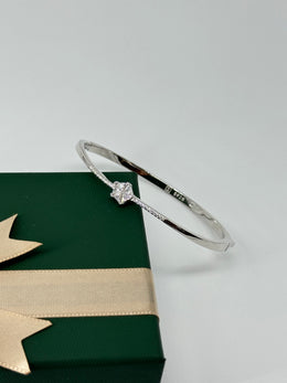 925 Elegant Sterling Silver Star Diamond Bracelet – Minimalist Women's Bangle