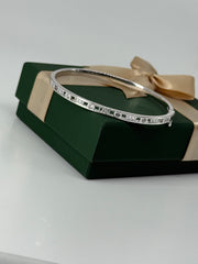 925 Sterling Silver Baguette & Round CZ Bangle – Luxe Modern Bracelet for Women