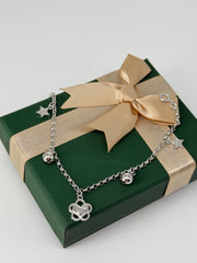 925 silver star with bells motive bracelet