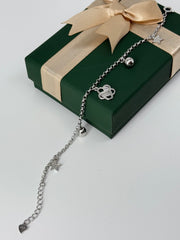 925 silver star with bells motive bracelet
