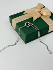 925 silver dual circle bracelet