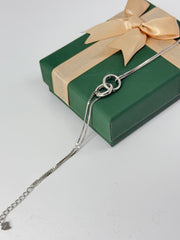 925 silver dual circle bracelet