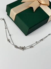 925 silver two line teddy motive bracelet