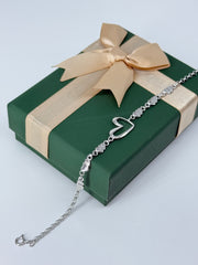 925 silver twisted heart bracelet