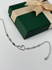 925 silver twisted heart bracelet