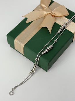 925 silver dual-line balls inside bracelet