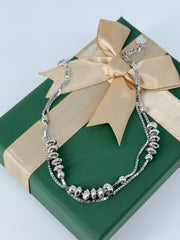 925 silver dual-line balls inside bracelet