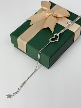 925 silver twice different line bracelet