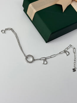925 silver letters type bracelet