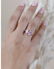 Pink Princess-Cut Stone Ring