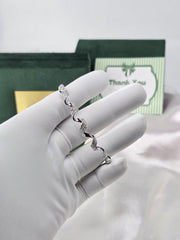 925 Silver Twisted Wave Bangle – Diamond-Cut CZ Detail | Rajasi Silver